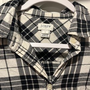 J Crew Womens Flannel Shirt Size Small Black White Plaid K2256